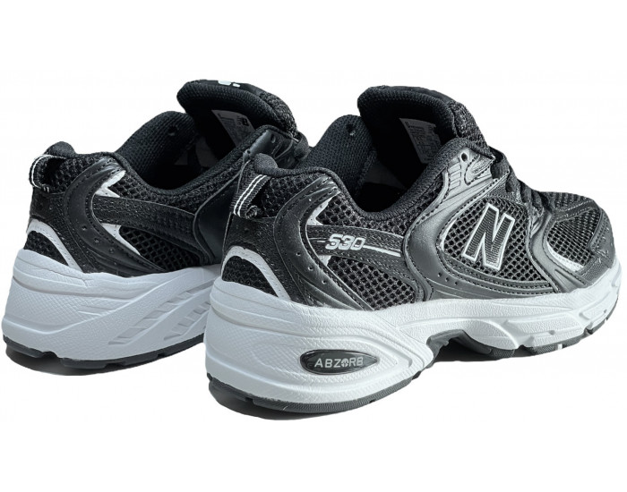 New Balance 530 черные с белым спортивные
