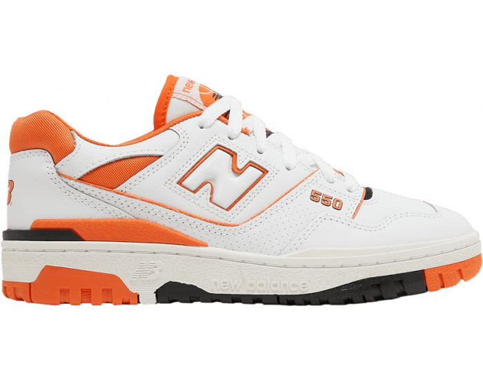 New Balance 550 Varsity Orange белые с оранжевым
